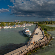 Balatonszemes hajóállomás Földvár motoros