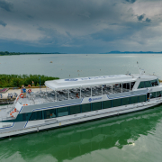Balatonszemes hajóállomás Szigliget motoros